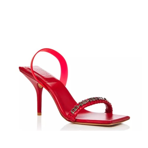 Givenchy Shoes - GIVENCHY Double G Logo Chain Woven Sandals in Dark Red 36.5